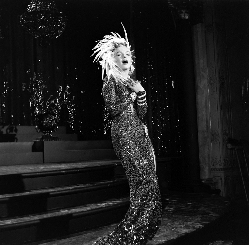 Marilyn Monroe on the set of Gentleman Prefer Blondes