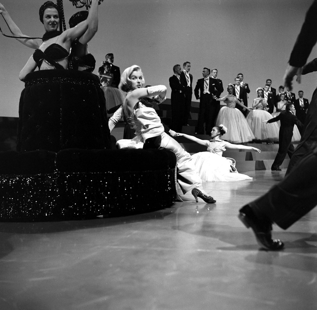 Marilyn Monroe, on the set of Gentleman Prefer Blondes
