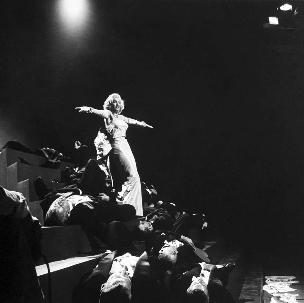Marilyn Monroe on the set of Gentleman Prefer Blondes