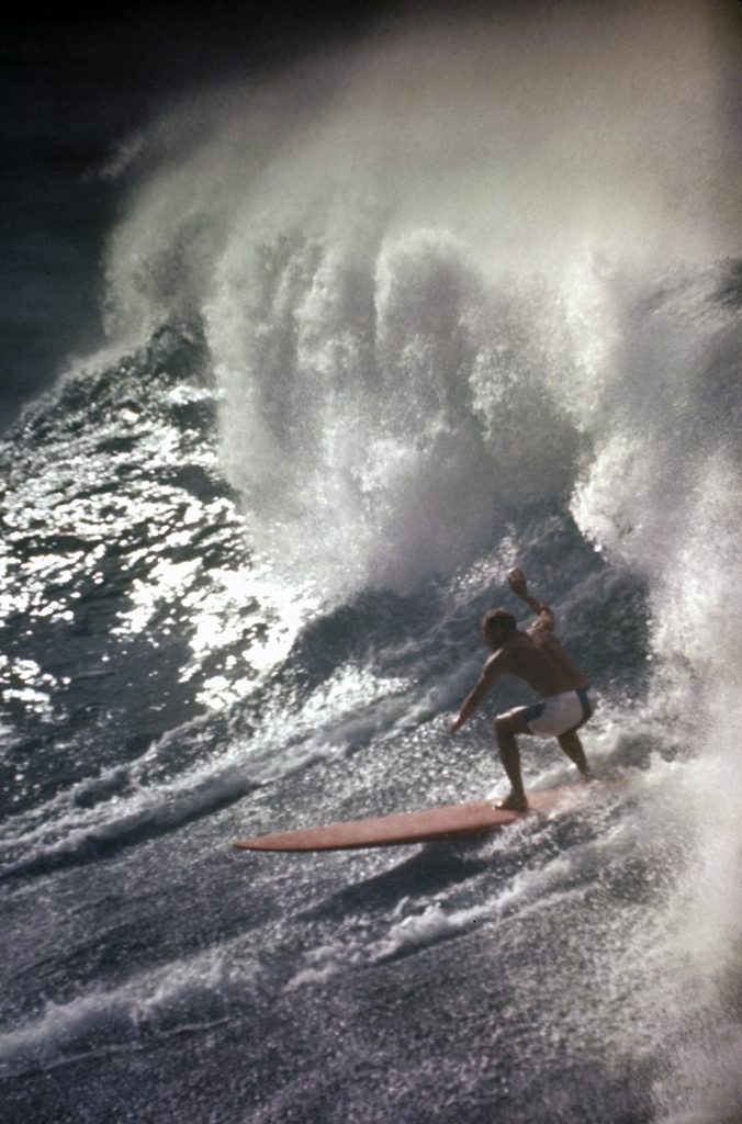 Surfing in Hawaii, 1963.